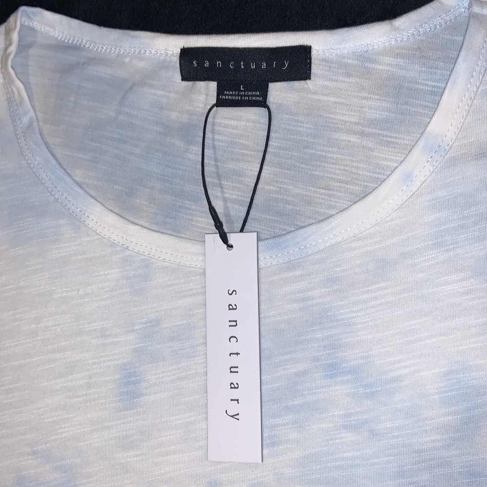 💥$10 SALE💥 NWT! Sanctuary Twist Capped Sleeve Shirt - Sky Blue - Picture 4 of 7